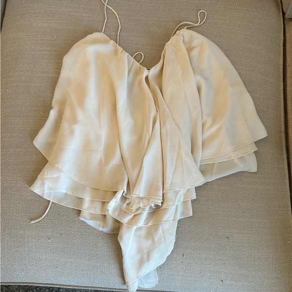 Reformation Alira Cami Top - Almond Cream Ruffle - Picture 5 of 10